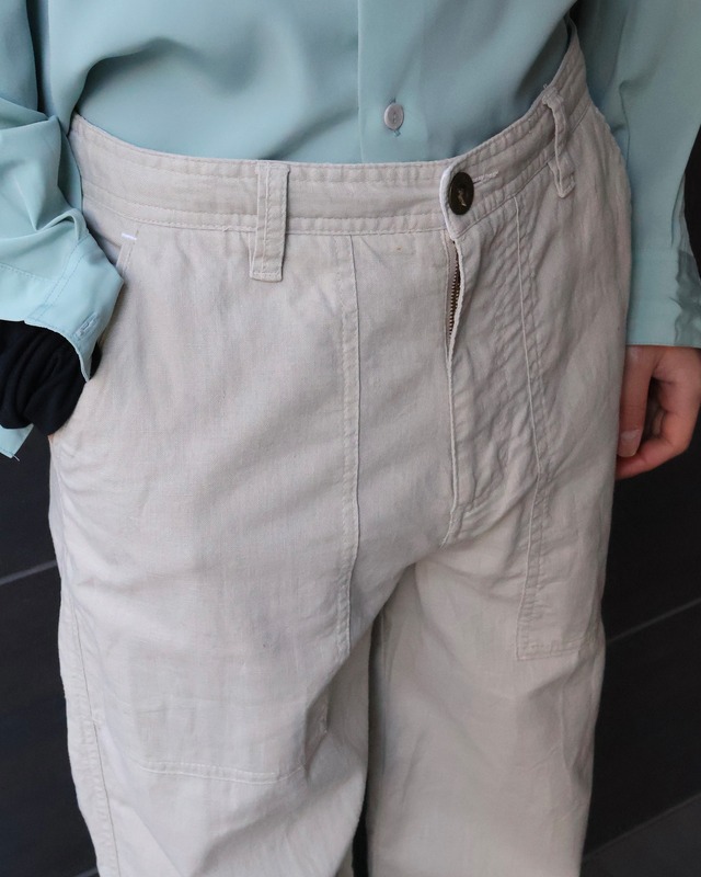 linen tapered trousers