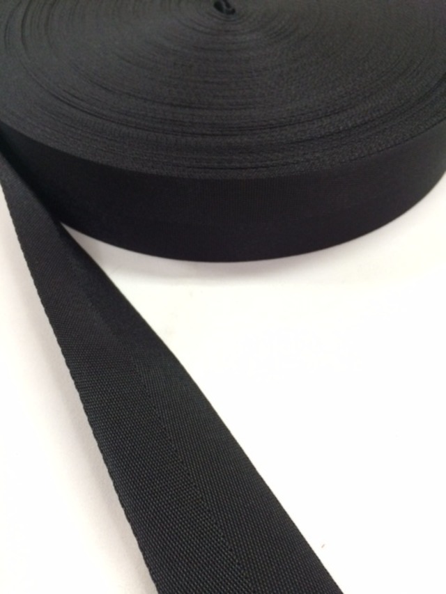 ナイロン 杉綾織（綾テープ） 50mm幅 黒   5ｍ