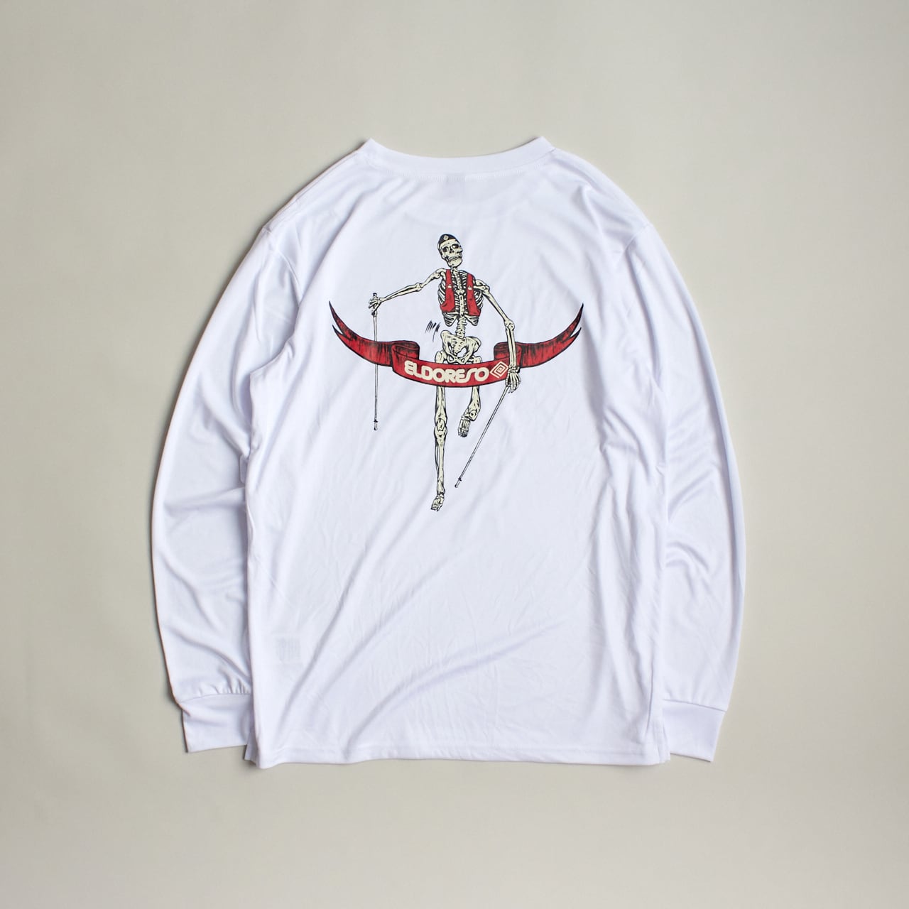 ELDORESO(エルドレッソ)Boneman Long Tee (White) ボーンマン ロングTシャツ(ユニセックス / 吸汗速乾)