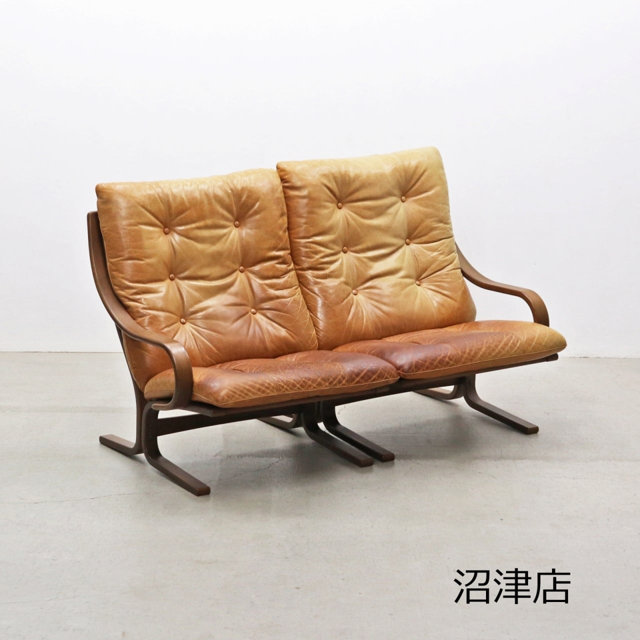 【沼津店】冨士ファニチア Agio アージオ 本革 ウォールナット セパレート 2Pソファ 右肘 左肘 セット レザー ナチュラル モダン PKT04022