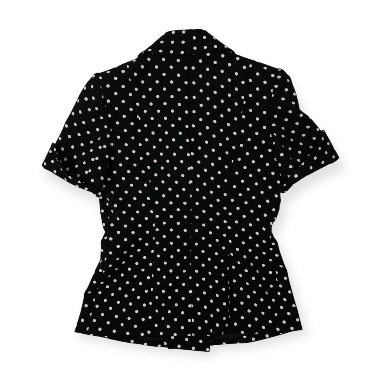 フランス製 solva PARIS ソルバ Leilian レリアン 水玉 ドット 半袖 ジャケット サイズ 40 /ブラック×ホワイト