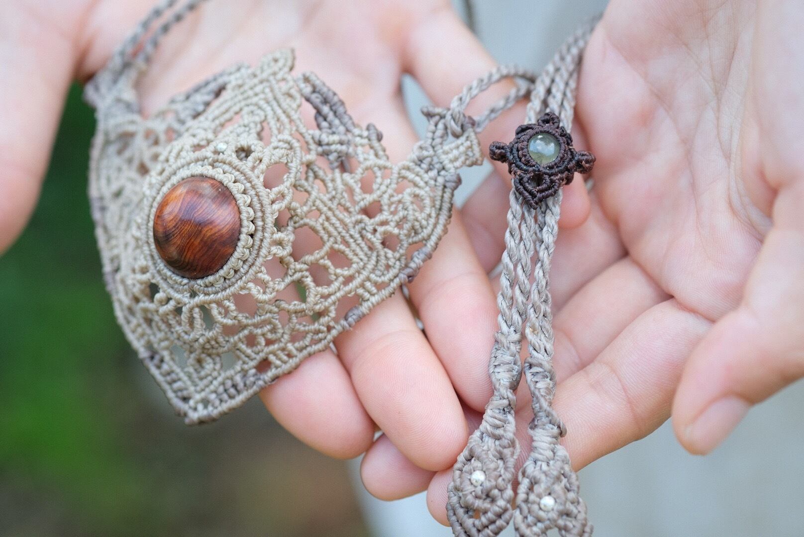 【木霊】1000年杉×プレナイトのネックレス