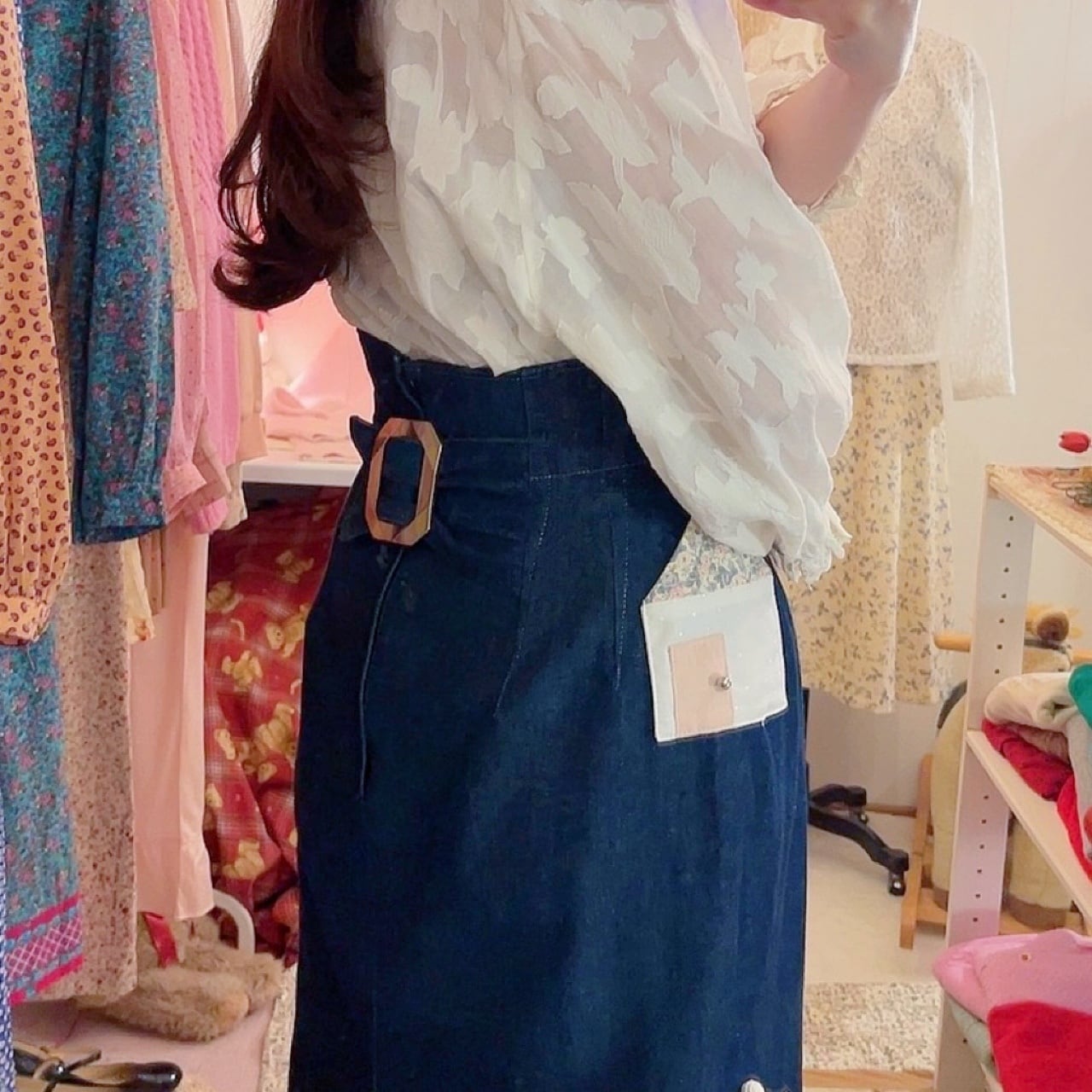 remake ✂︎ fairy's outing big buckle skirt