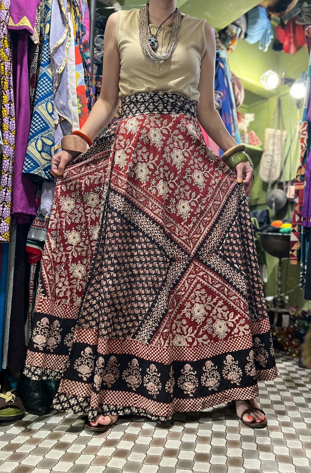 Vintage indian cotton wrap skirt