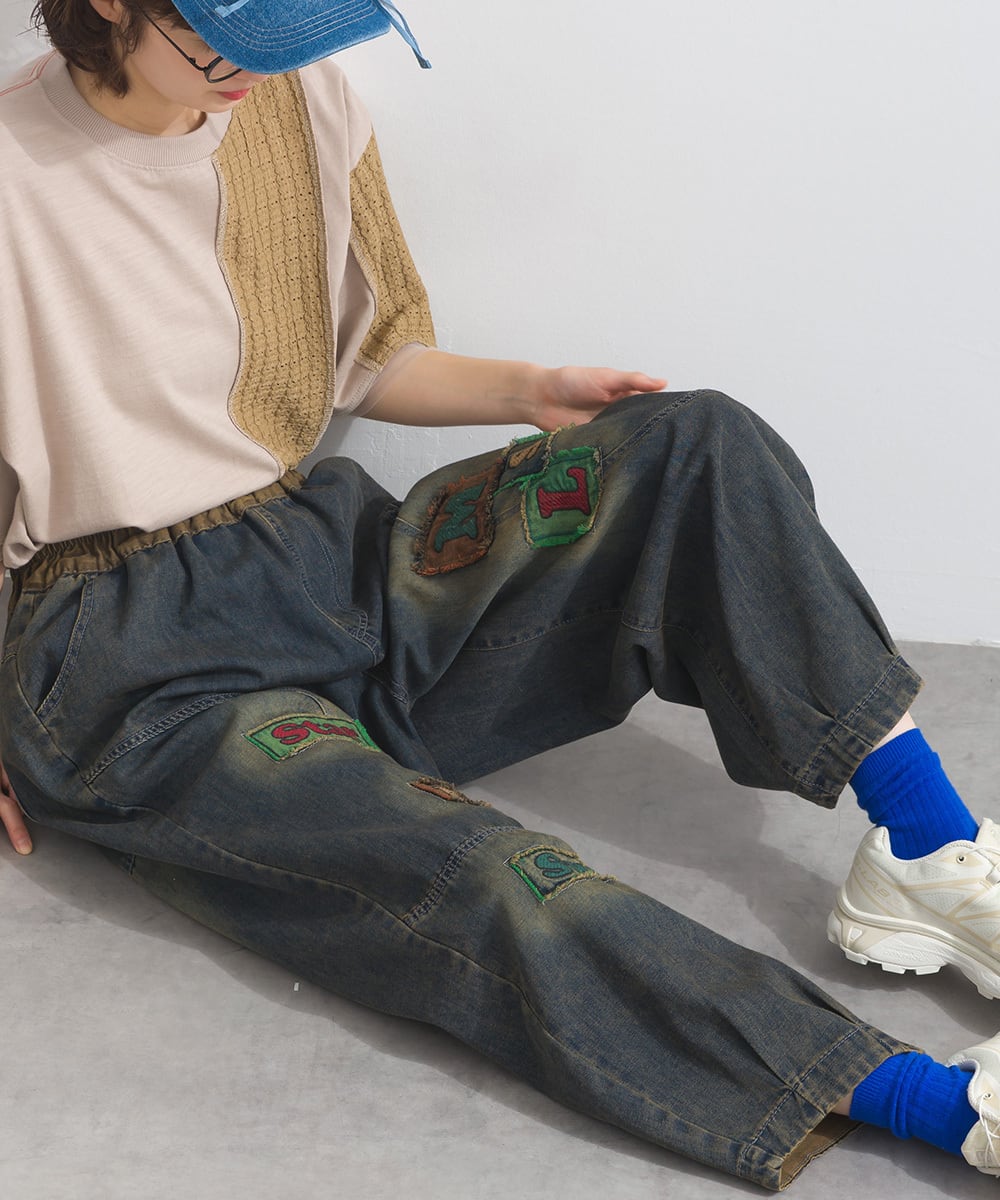 D262059 パッチワークロゴデニムパンツ / Patchwork Logo Denim Pants