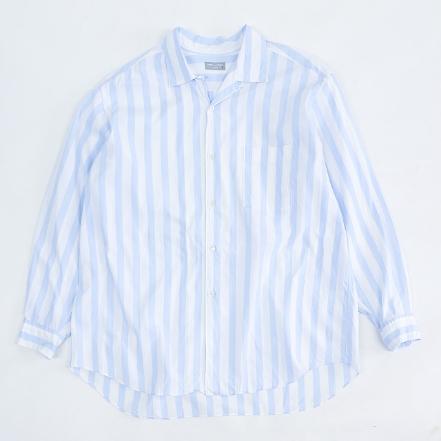 COMME DES GARCONS HOMME COTTON STRIPE OPRN COLLAR  L/S SHIRT