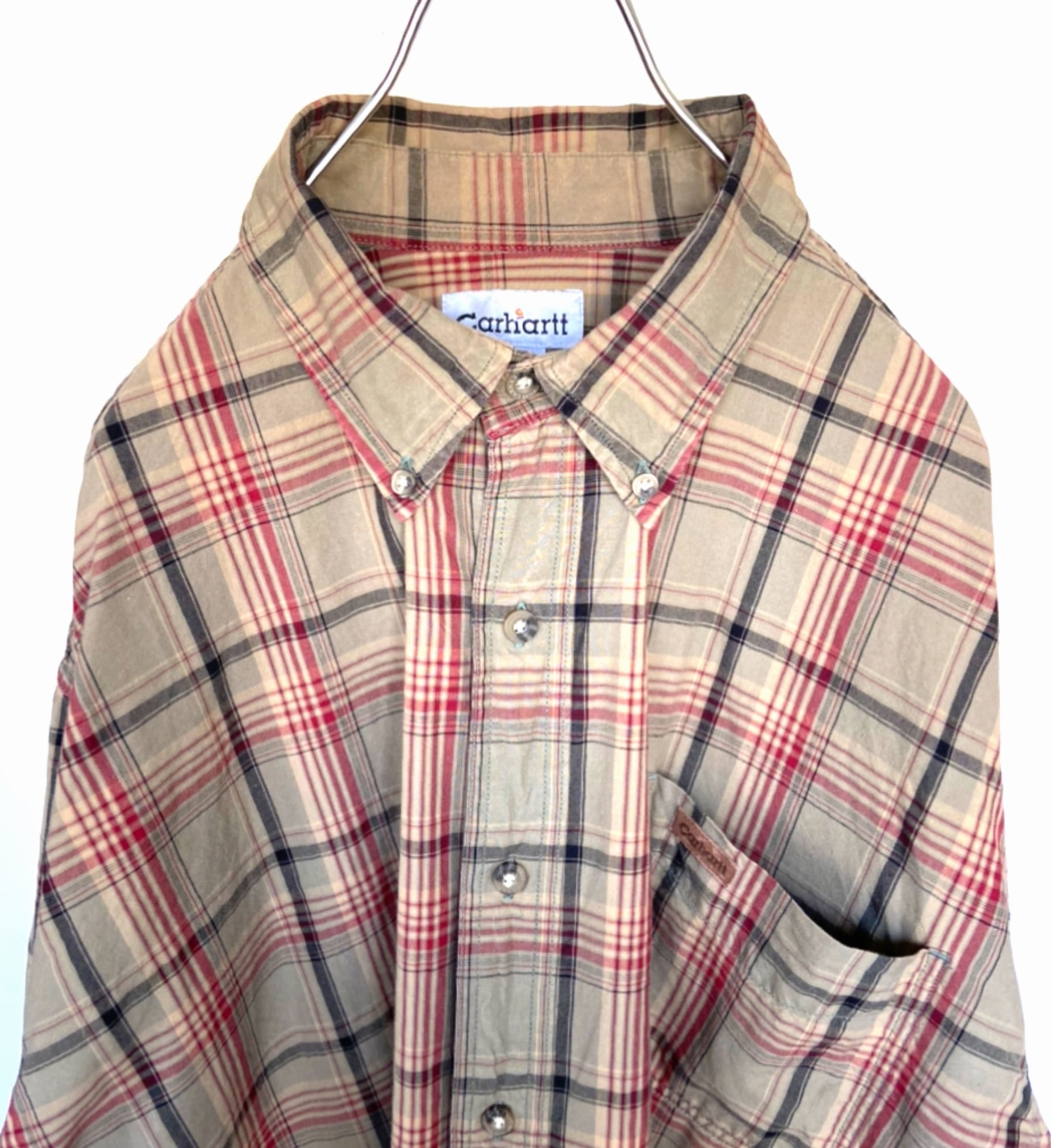 90s 古着 Carhartt/カーハート 長袖シャツ ビンテージ Cロゴ ワークシャツ