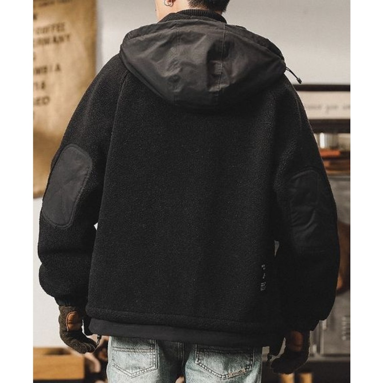 Patch Pocket Long Sleeve Full Zip Boa Jacket ◇2color H0926