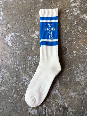 DOG TOWN / CROSS LETTER line high socks / BLUE×WHITE / DTS-010