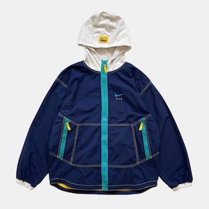 USED 90's NIKE zip hoodie jacket - navy