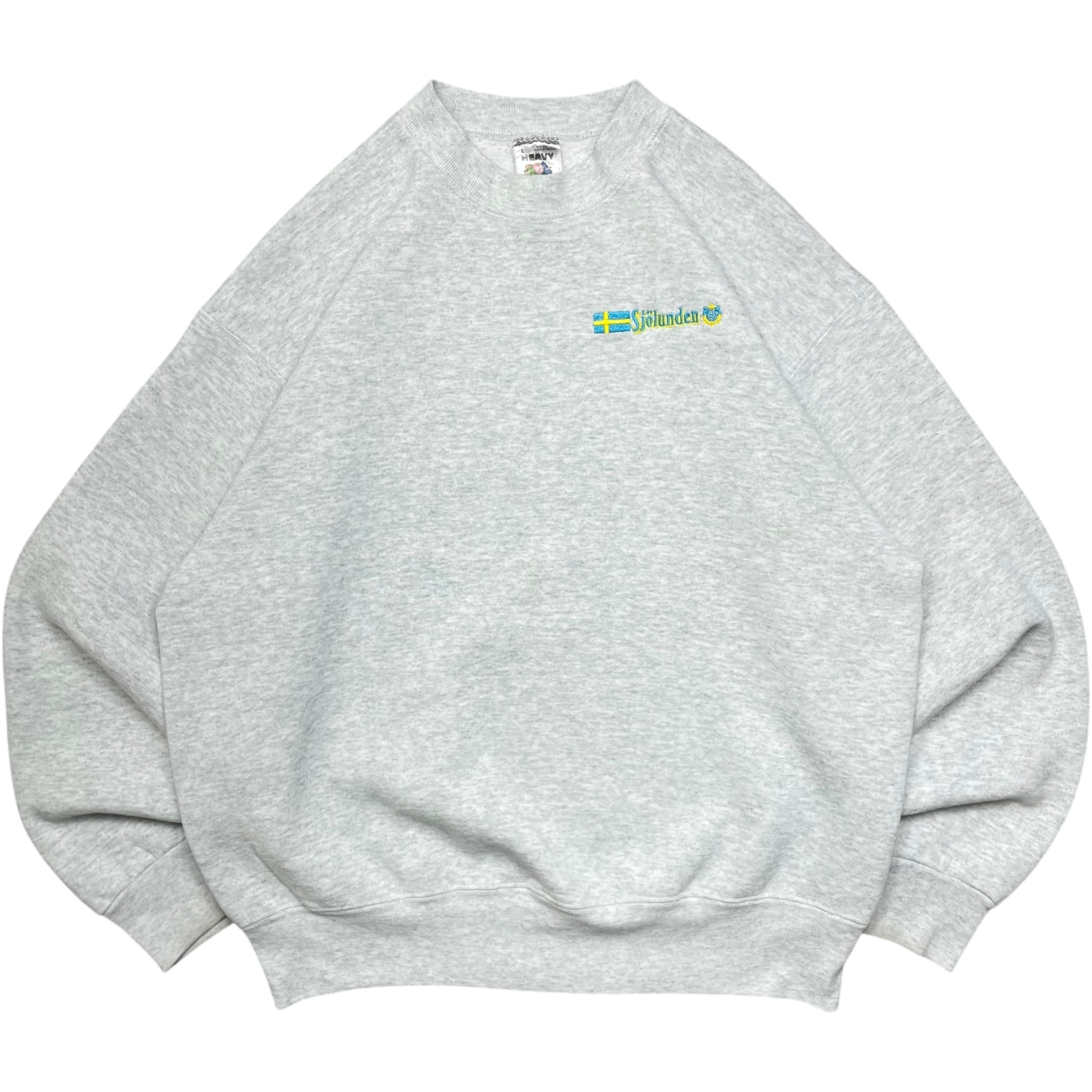 《L》FRUIT OF THE ROOM フルーツオブザルーム スウェット スウェーデンロゴ シルバー USA製 no.6886