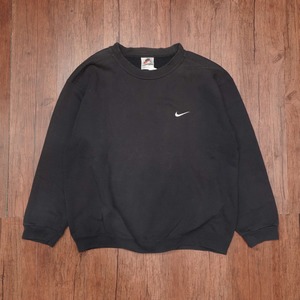 90s nike 黒　ロゴ　スウェット　M/ナイキ　スウォッシュ ブラック