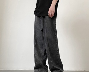 【韓国ファッション】ルーズレトロパンツ ストレートジーンズ デニムパンツ