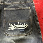 Dickies ブラックデニムジョーツ　ヒップ刺繍　ディッキーズ　膝下ショーツ