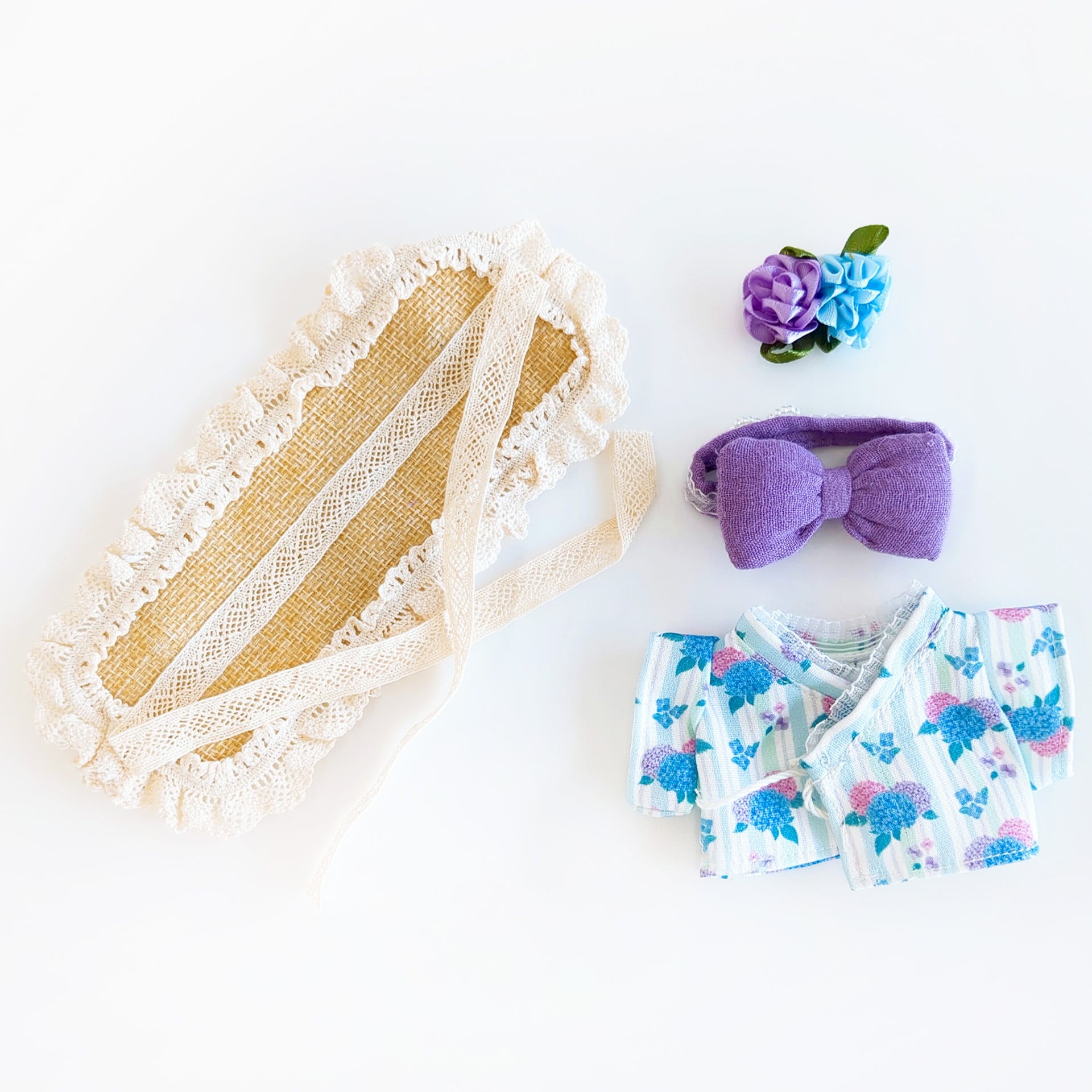 SF-731【10cm】夏の花の浴衣セット | Little Closet │ ぬい服・ぬい活
