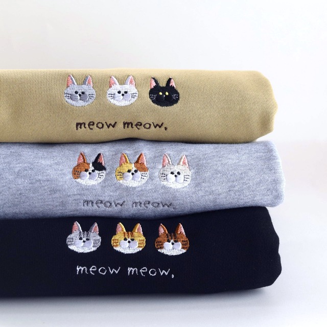 猫が選べる！刺繍スウェット 【選べる3色】メンズ レディース トレーナー リンクコーデ  ねこ