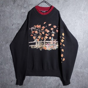 Black Momiji Design Sweat