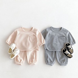 【BABY&KID】ワッフル無地ポケット付きセットアップ