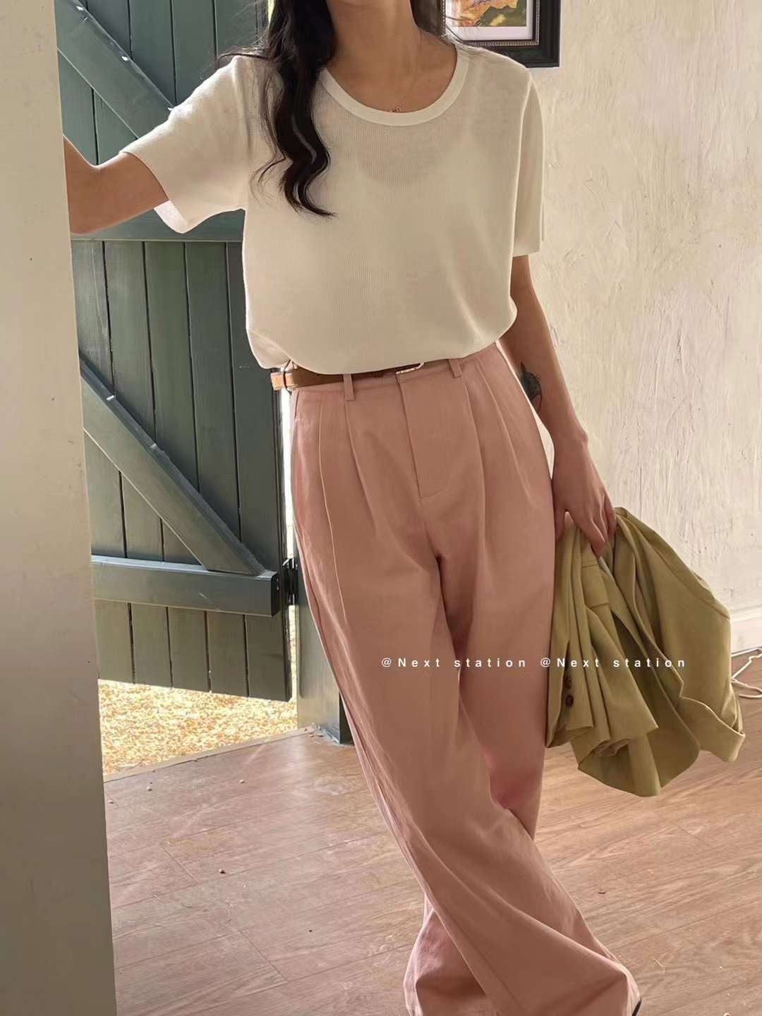 半袖リブニット AJ22155-2330