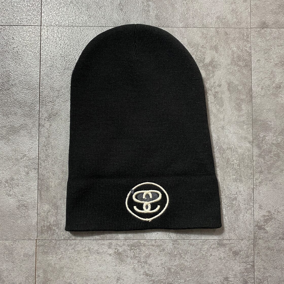 stussy ステューシー SSリンク 刺繍ロゴ ブラック 黒 ニット帽 ニット 