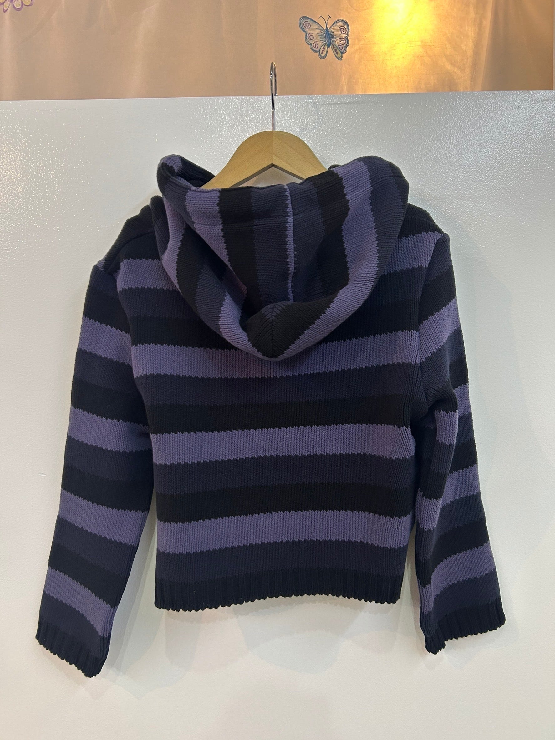 Ans Dotsloevner doll hoodie knit / grey blue | itimi