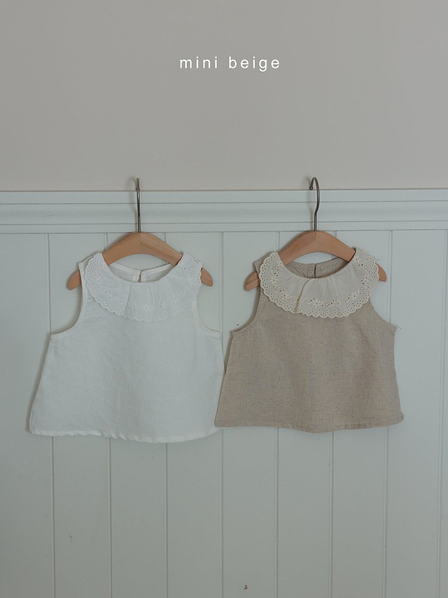 【予約】Lace collar linen tops (R0020)