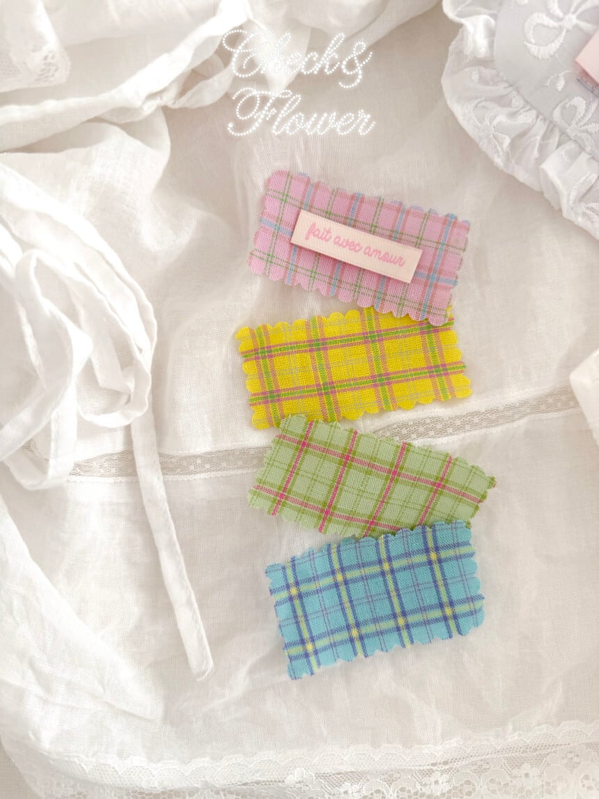 【即納】キャンディーチェック コットンリネン生地26SS