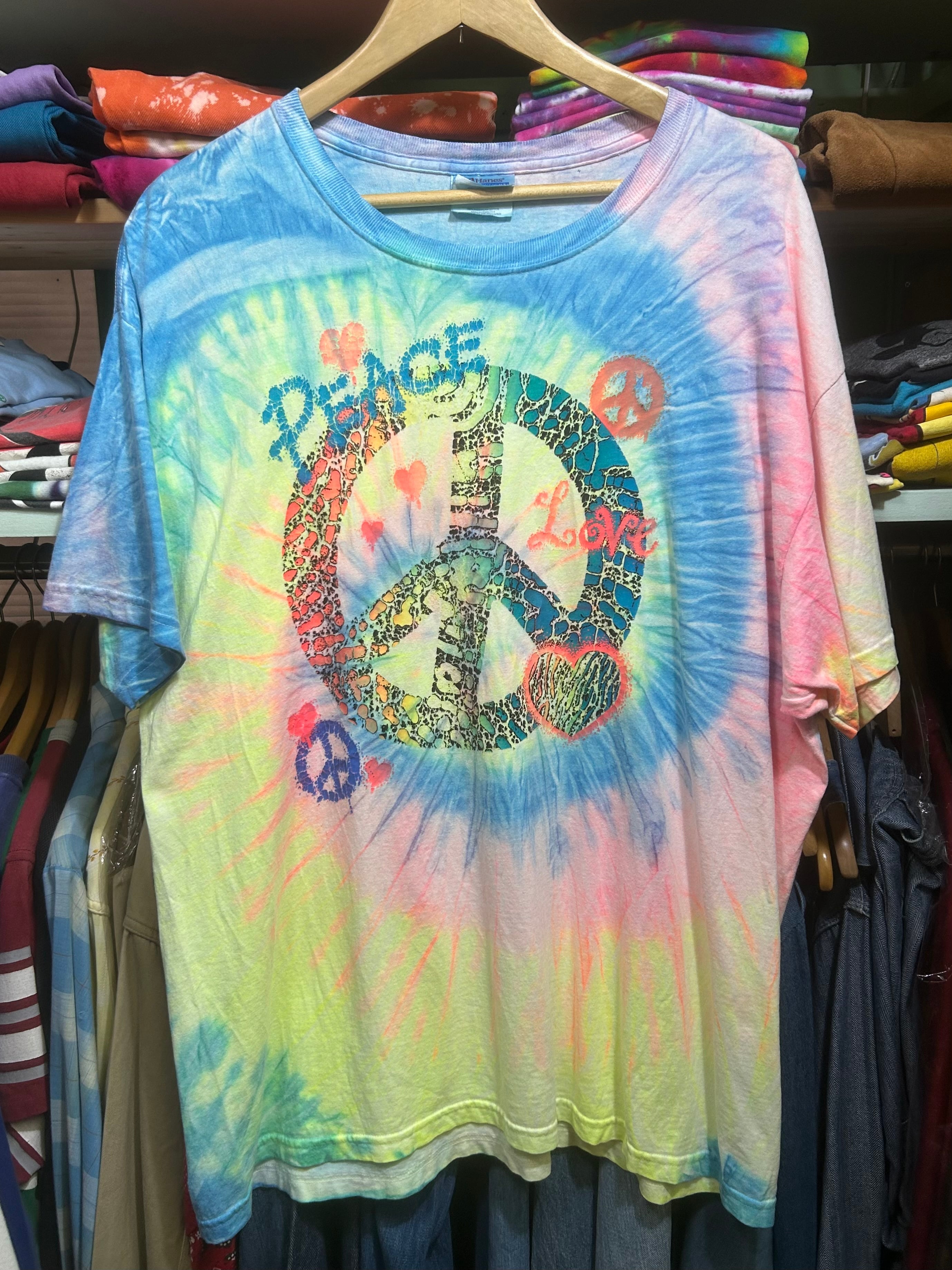 90s LOVE&PEACE Tシャツ HANES XL