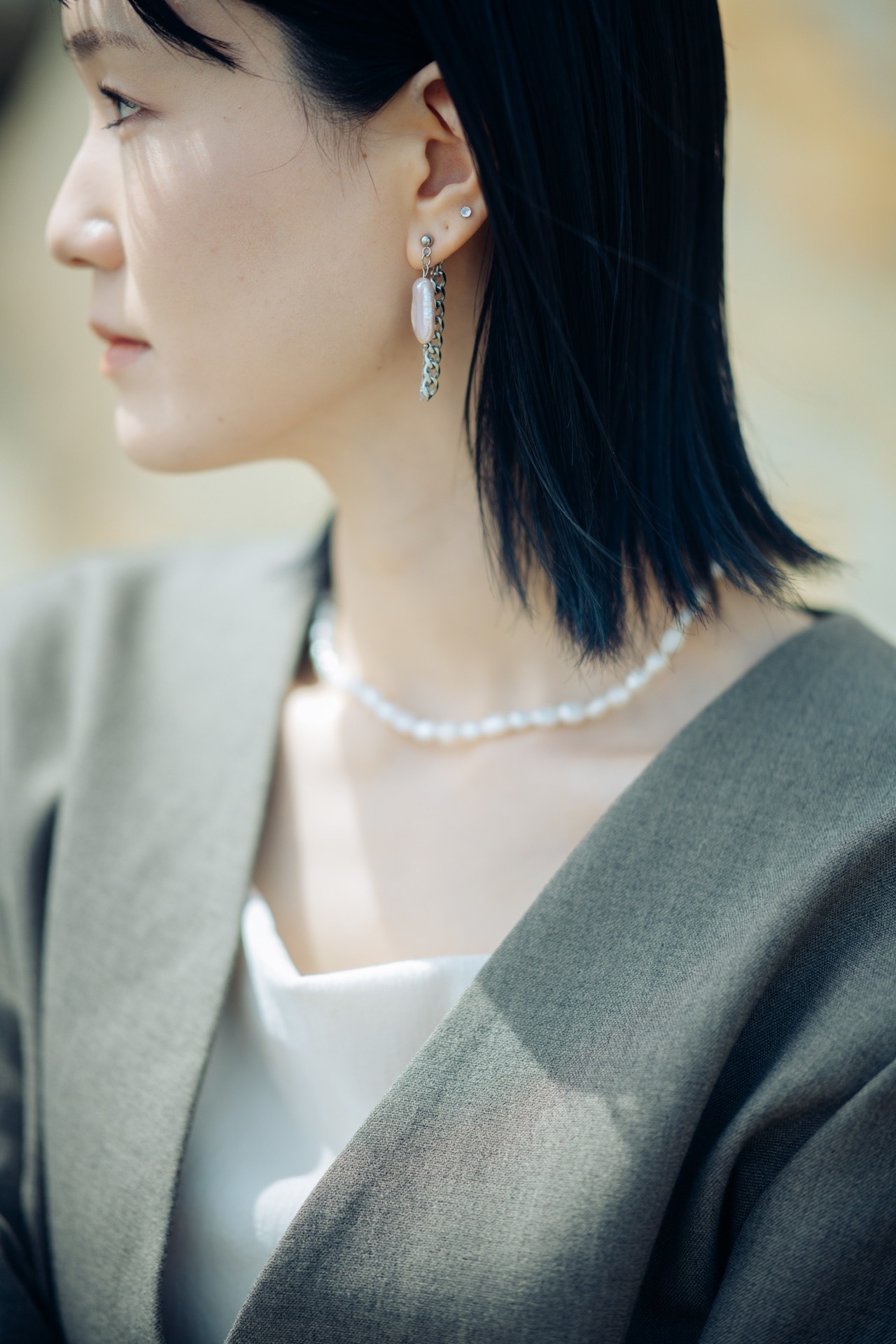 『透明な潮騒』multiway pearl necklace