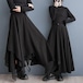大きいサイズ 新品 秋冬 モード アシンメトリー ロングスカート 黒 メッシュ