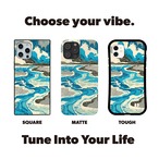 受注生産 iPhoneケース ブルー地層の流線アート｜抽象柄 PABS065A