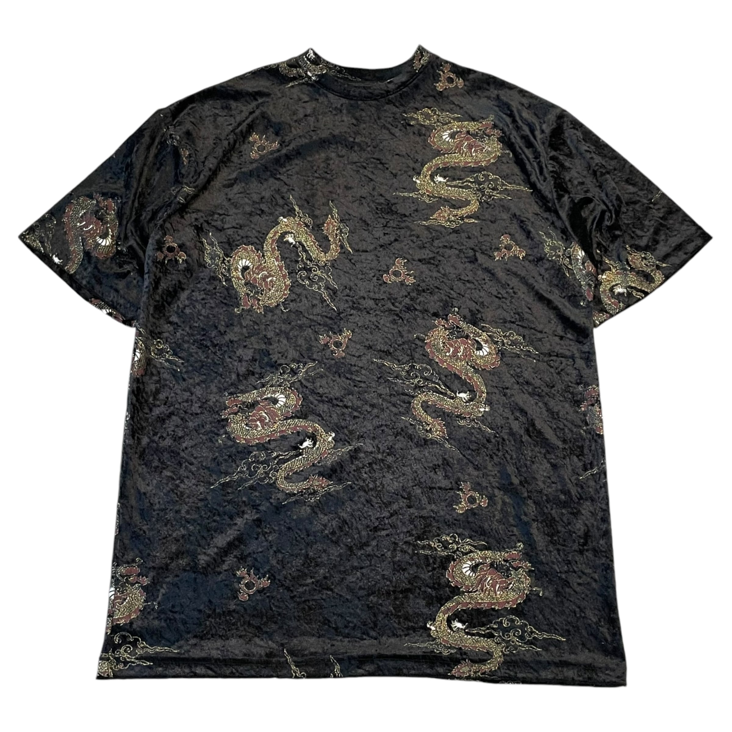 80~90s ricky "Dragon design" velours T-shirt