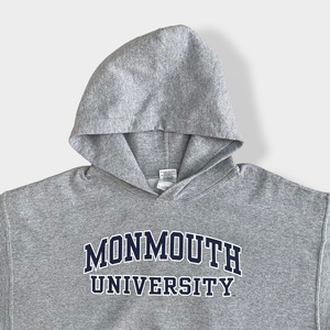 【GILDAN】カレッジロゴ モンマス大学 MONMOUTH UNIVERSITY  アーチロゴ パーカー ロゴ プリントプルオーバー スウェット フーディー hoodie L us古着