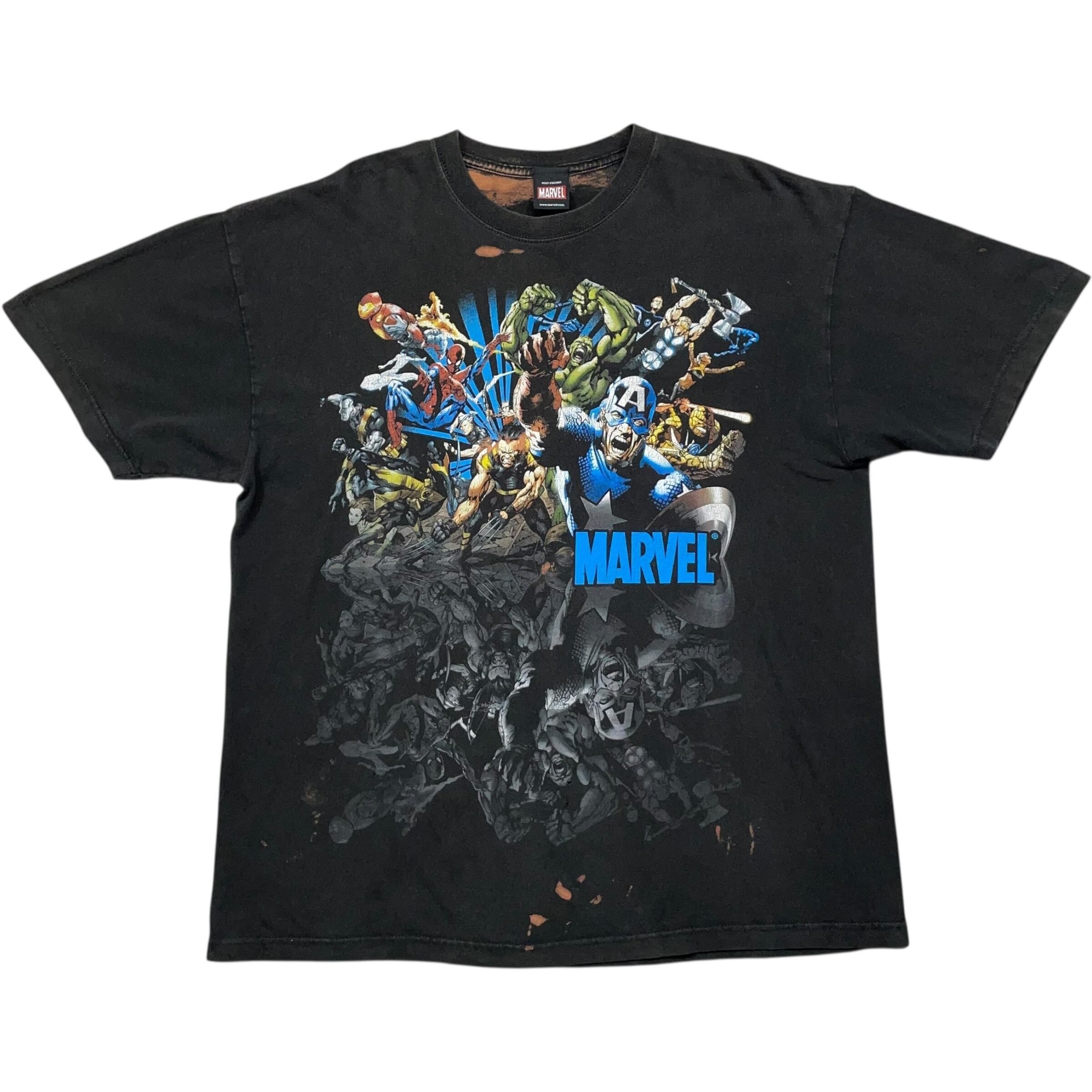 《XL》 MARVEL マーベル Tシャツ フロントプリント 色落ち アメコミ no.7405