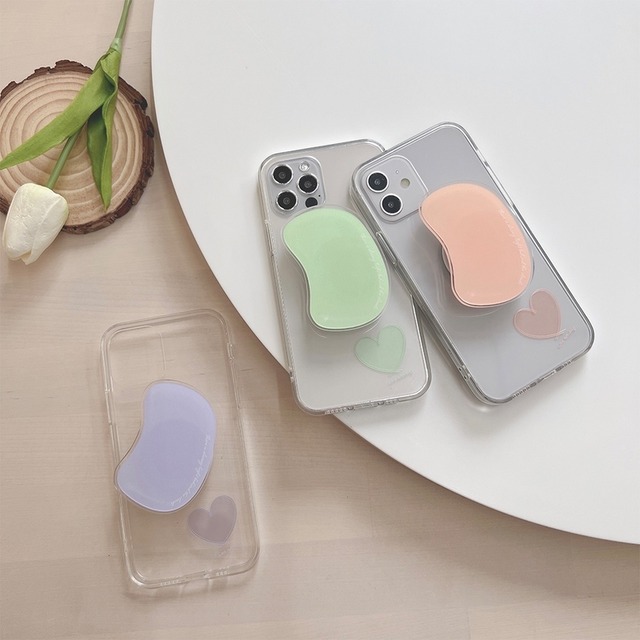Pastel color pattern grip clear iphone case