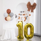 【LEISURE CLUB】誕生日 数字バルーン 数字1+0 10歳 40インチ ゴールド 風船 セット バースデー パーティー バースデー デコレーション セット きらきら風船 パーティー お祝い 結婚式 記念日 お祝い 誕生日 飾り付け (ゴールド、1+0)