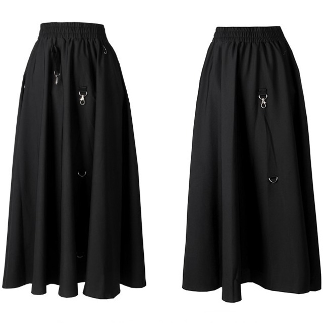 スカート レディース ロングスカート ロング丈 Aライン 伸縮性 ウエストゴム かわいい 大人可愛い きれいめ シンプル カジュアル 大人 上品 おしゃれ かっこいい レトロ 大人女子 こなれ感 メンズライク マニッシュ ボーイッシュ 個性的 クール モード系 主役級 存在感 S M L XL 黒 ブラック 無地 春 秋 冬 10代 20代 30代 40代 学生 通学 デート お出かけ 休日 イベント 着回し 普段使い 体系カバー プレゼント ギフト プチプラ 流行 インスタ映え 送料無料