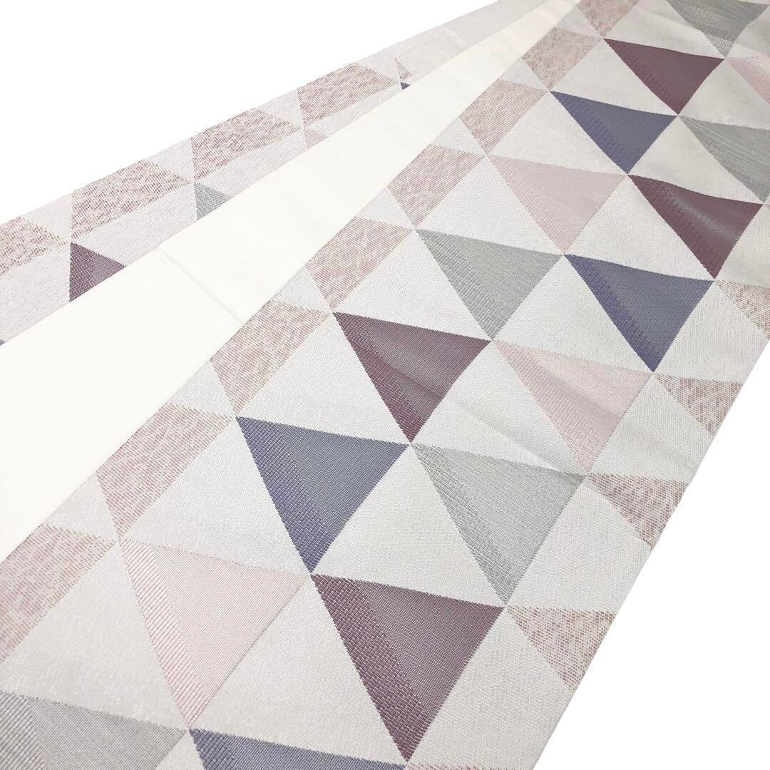 O-2719 袋帯 鱗模様 三角 くすみカラー 薄灰色 | リユース着物専門店 わびさび