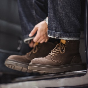 Brown Suede Leather High-top Boots / ブラウン スエード レザー ハイトップ ブーツ