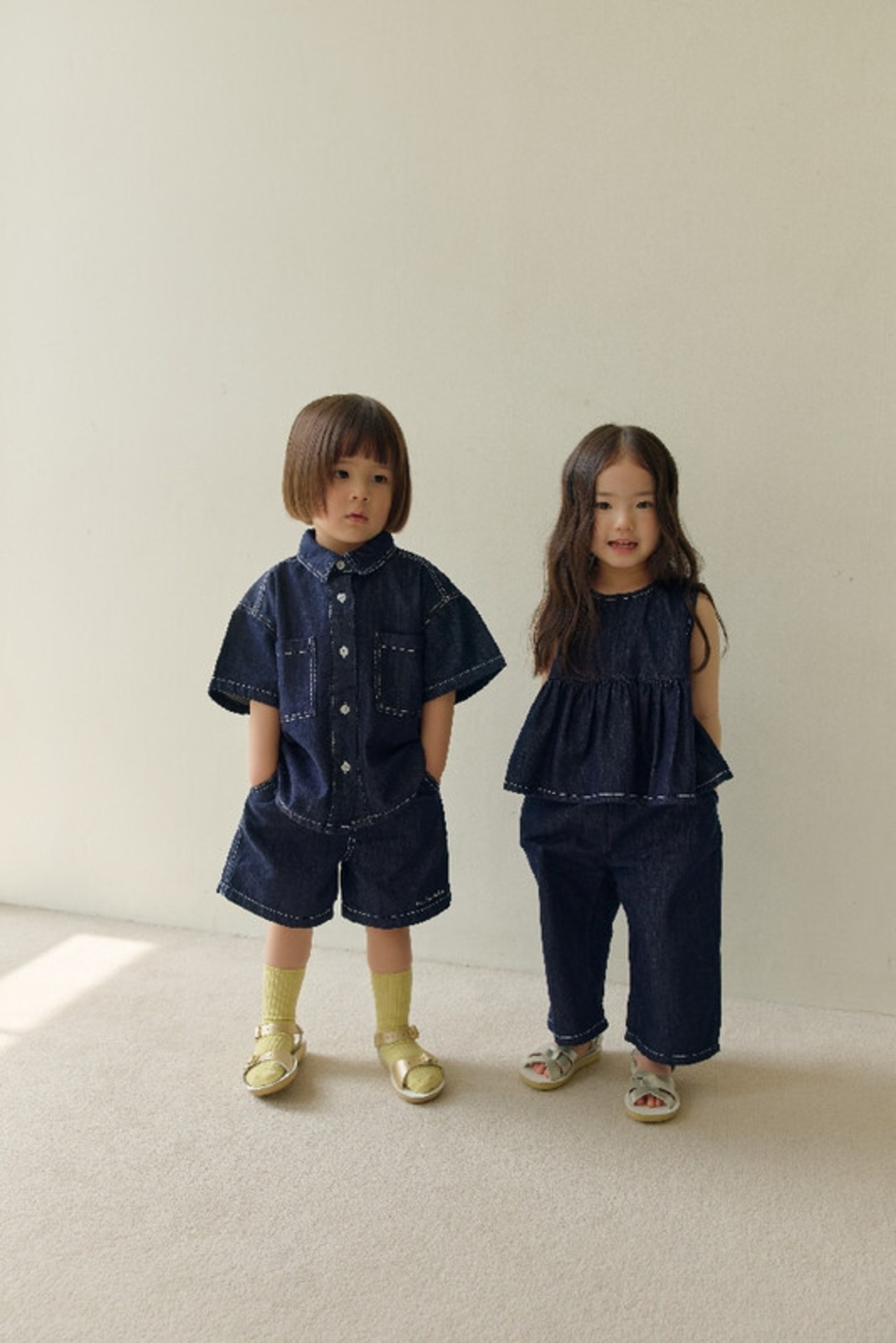 【取寄/韓国直送】Daily bebe 26/SM エルデニムセットアップ|夏服|韓国子供服