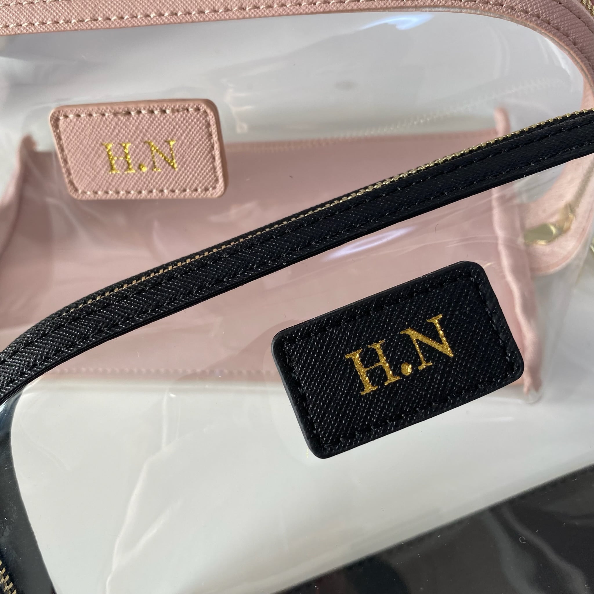 名前入れ可】全7色本革刻印クリアポーチ | ROSE AURA