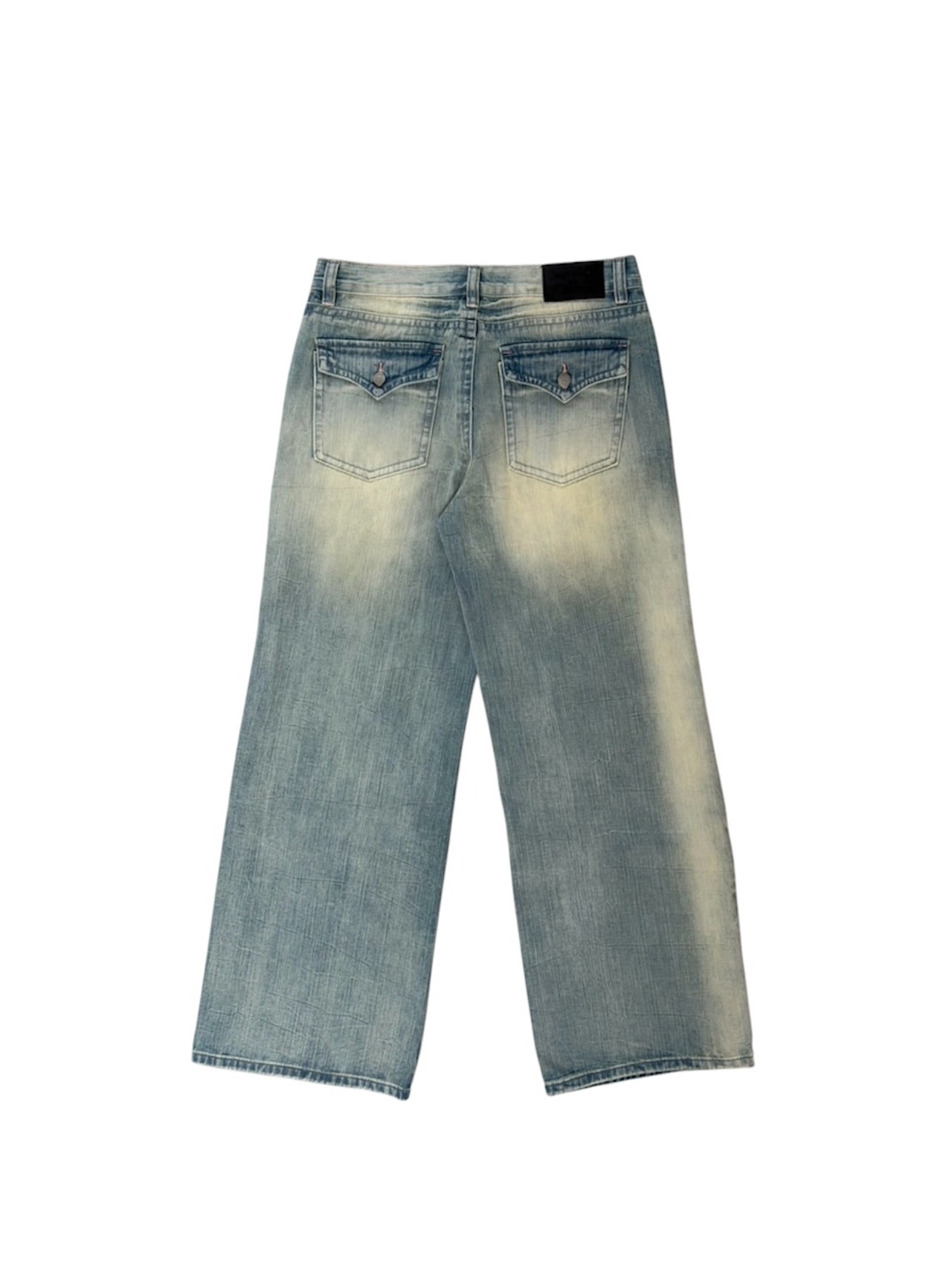 Yellow Blue Semi Wide Denim