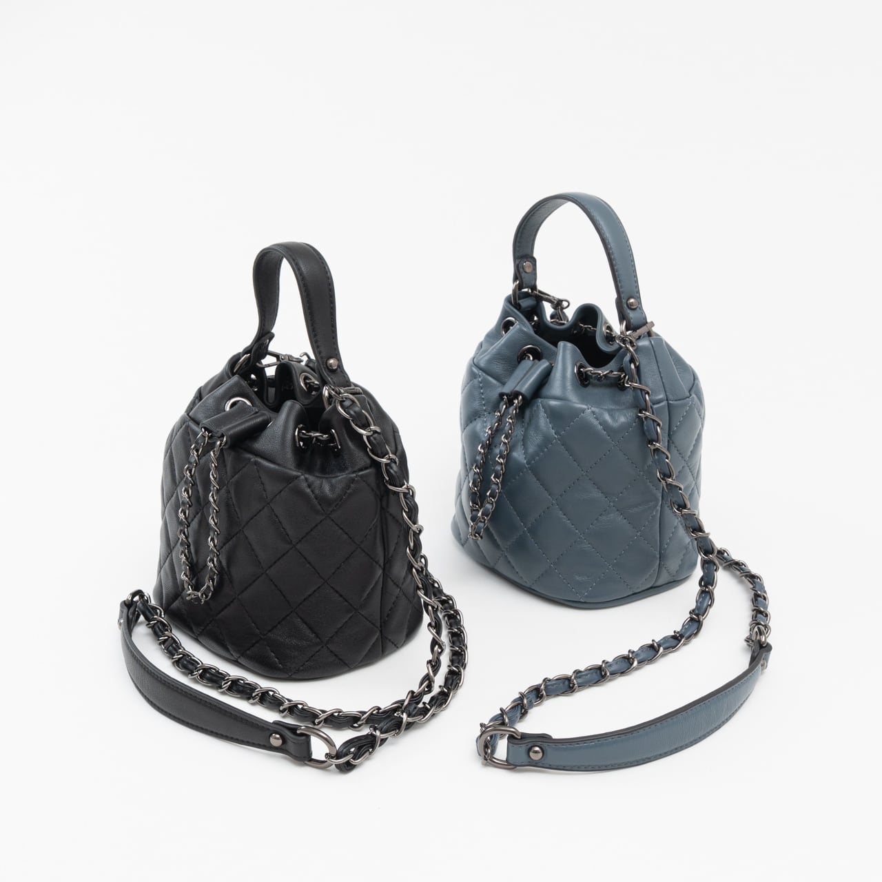 【キルティング バケットバッグ】本革高見え2WAYショルダーバッグ｜チェーン付きレディースミニバッグ【軽量・おしゃれ・大人かわいい】