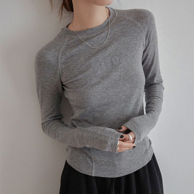 エンボスロゴラグランスリムカットソー(3color)　3545