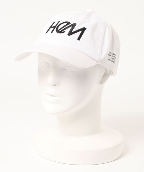 HeM (ヘム) 刺しゅう ロゴ ローキャップ 帽子 ホワイト HM-HM2104