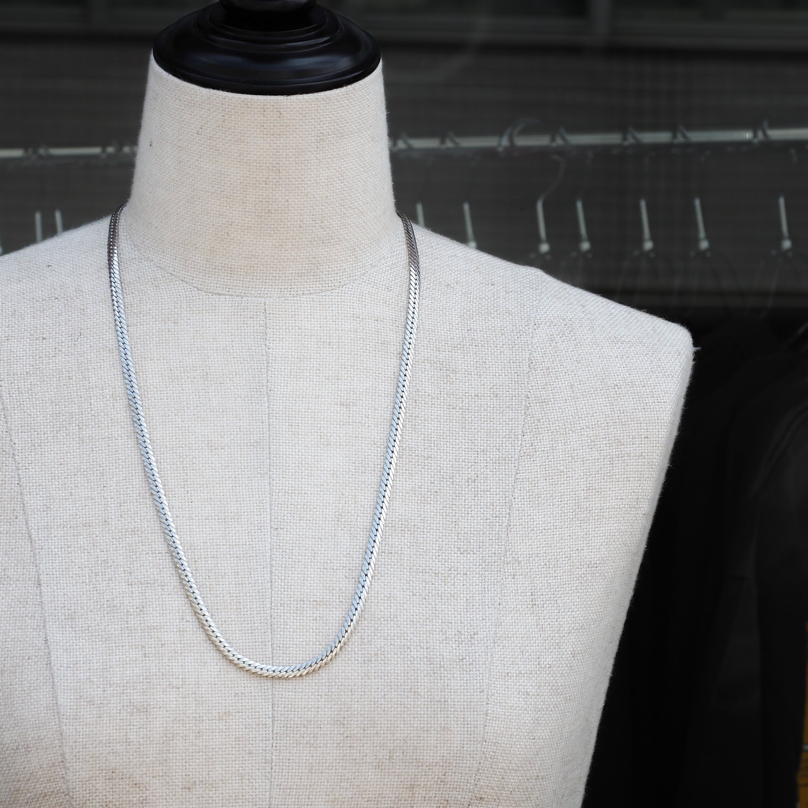 80-90s Mexican Silver Herringbone Necklace
