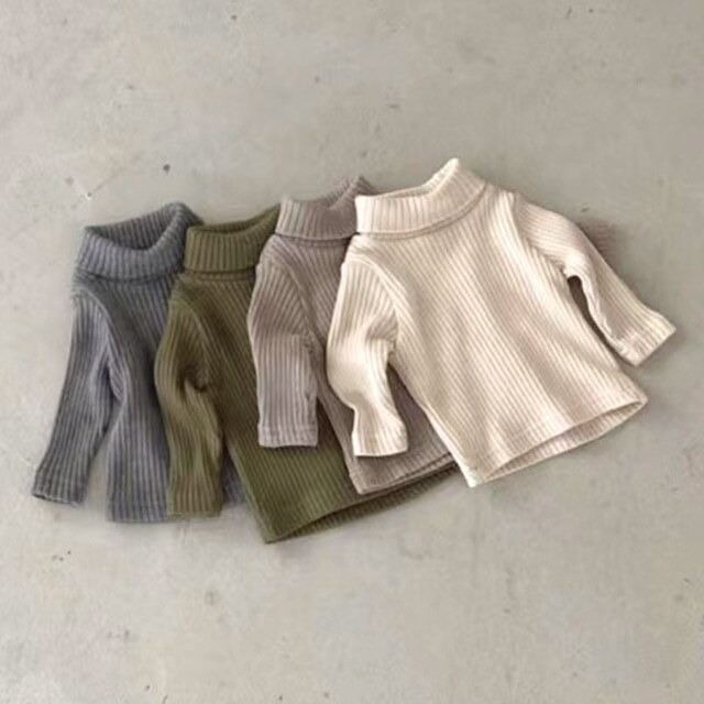 ベビー 冬新作　ピュアカラー　タートル　ネック　セーター