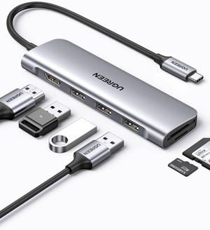 USB-Cハブ 6 in 1 USB C to HDMI 4K SD TFカードリーダー Type c マルチ変化だアダプター 3ポートUSB3.0 HUB Mac Galaxy
