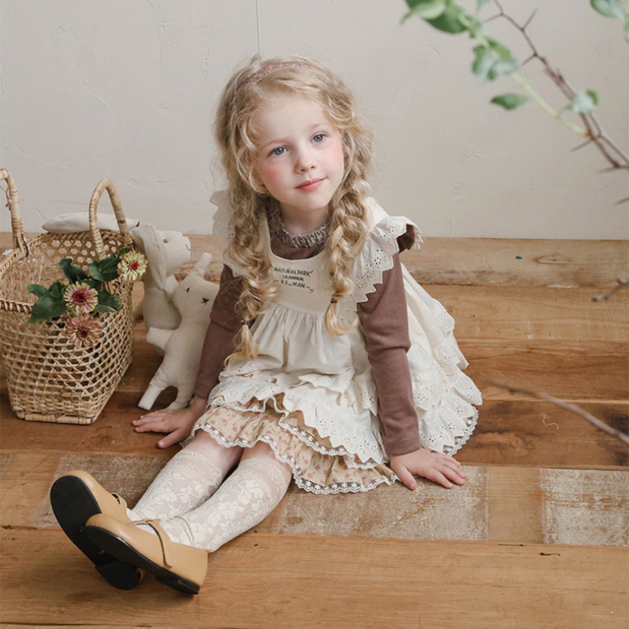 「予約販売」秋レイヤードフリル付きワンピース