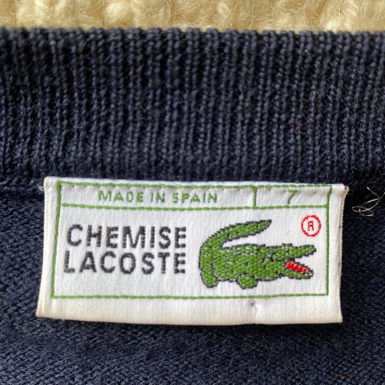スペイン製 70年代〜80年代 LACOSTE ウール アクリルニットセーター 